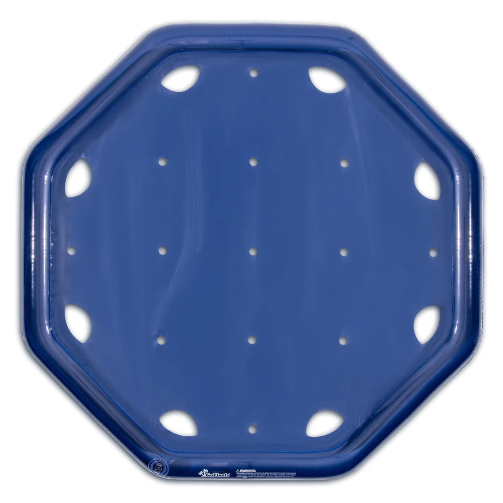 Close-up of a single octagonal floating solar pool heater panel